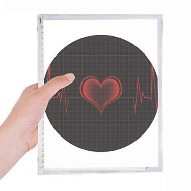 Imagem de Caderno com design de eletrocardiograma de coração com folhas soltas e diário recarregável