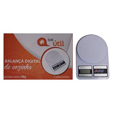 Imagem de Balança Digital para Cozinha, Tok Util, Branco, 10Kg