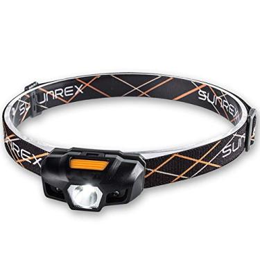 Imagem de N/H Farol de indução leve ultra brilhante portátil LED – Apenas 68 g – 3 modos de iluminação, IPX6 à prova d'água, melhor farol para acampamento, corrida, caminhadas e crianças, bateria integrada