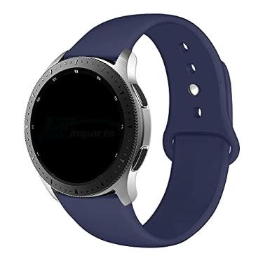 Imagem de Pulseira 22mm Sport Lisa LTimports compativel com Galaxy Watch 3 45mm - Galaxy Watch 46mm Sm-R800 - Gear S3 Frontier - GTR 4/3/2 - Bip 5 (Azul Marinho)