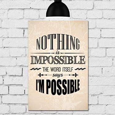 Imagem de Placa Decorativa MDF Frase Nothing is Impossible