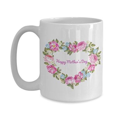 Imagem de Feliz Dia das Mães Flor design caneca de café ideia de presentes
