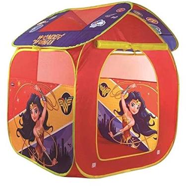 Imagem de Zippy Toys Barraca Portátil Casa Mulher Maravilha, Fácil de Montar, Multicor, Leve Para Transportar, Para Crianças Acima de 3 Anos, Sistema Pop up, Teto Removível, Cabe até 2 Crianças