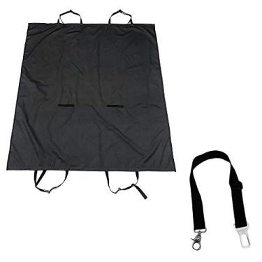 Imagem de Capa Protetora Banco Traseiro Automotiva Pet, Animais, Lavável, 150x140 Cm + Guia Cinto de Segurança (Preto, 150x140)