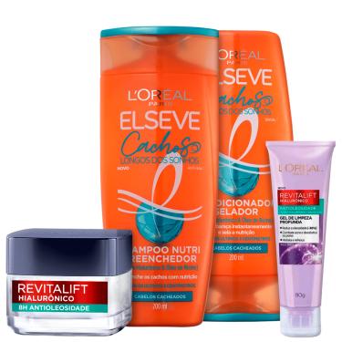 Imagem de Kit Elseve L`Oréal Paris Cachos Longos dos Sonhos & L`Oréal Paris Revitalift Hialurônic...