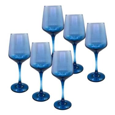 Imagem de Jogo De 6 Taças Vidro Cristal Drink Degrade Agua Suco Vinho 420 Ml Cas