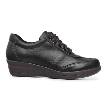 Imagem de Tênis Ortopédico Feminino Casual Confort com Cadarço Reforçado Macio e Leve (33, Café)