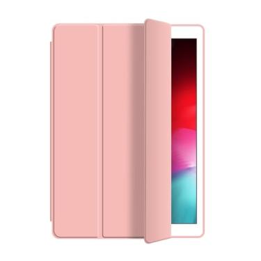 Imagem de Capa de tablet inteligente compatível com Samsung Galaxy Tab A9 modelo 2023 de 8,7 polegadas (SM-X110/SM-X115), capa fina de três dobras à prova de choque de TPU com suporte resistente e durável (cor: rosa bebê