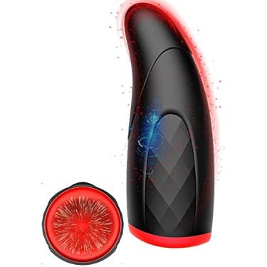Imagem de Masturbador Electric Man Masculino, Succao automatica 3D Silicone Cup Real Oral Vibrador Pene Massager, 10 modos de VibracḯonBlack 2SX