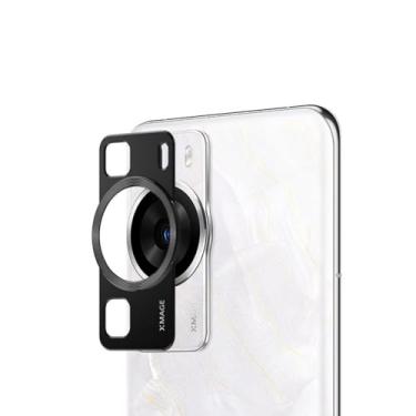 Imagem de YSUUZRL Anel de proteção traseira de alumínio preto protetor de lente de câmera para Huawei P60/P60 Pro/P60 Art (para textura P60-CD)