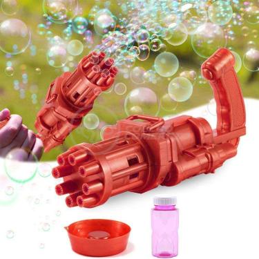 Imagem de Máquina Elétrica Lança Bolhas Sabão Vermelho