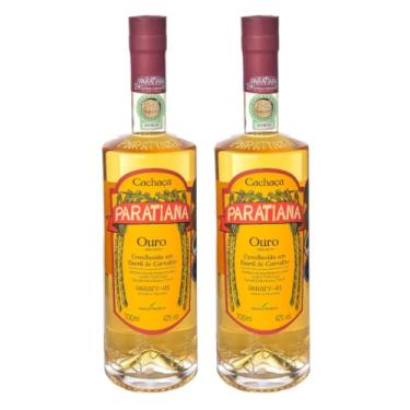 Imagem de Kit 2 Cachaças Ouro Paratiana 700 ml Artesanal Premium Premiada Paraty Destilada Presente Natal Drink Pinga Envelhecida Premium