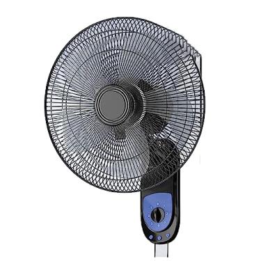 Imagem de Ventilador de parede industrial ventiladores elétricos oscilantes casa restaurante sala de estar silencioso refrigerador de ar forte vento verão ventiladores com 3 configurações de velocidade de fluxo de ar, preto, 50,5 * 42,5 cm