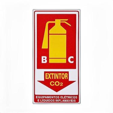 Imagem de Placa De Sinalização Extintor BC CO2 Equipamentos Elétricos E Líquidos Inflamáveis 15x30 Acesso - X-703 F9e