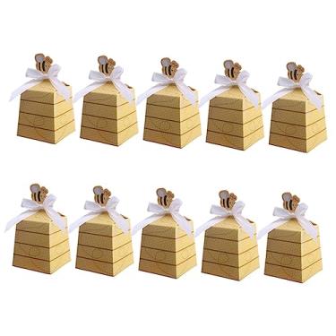 Imagem de Alipis 10 Pcs decorações para festa de chá de bebê caixas de doces para casamento caixas de chocolate papel caixas de presente estilo europeu caixa de presente favo de mel caixa de doces