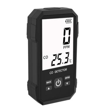 Imagem de Detector portátil de monóxido de carbono, medidor portátil de teste de concentração de óxido carbônico com teste de temperatura e função de alarme de luz sonora