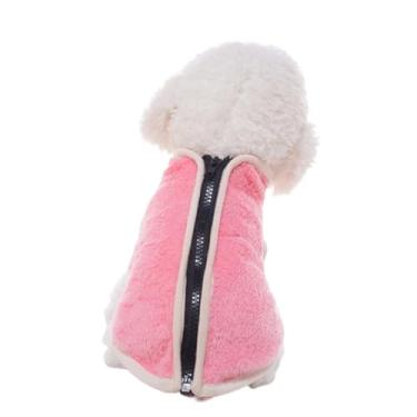 Imagem de Beavorty casaco de cachorrinho de natal cachorro vestidos tops roupas de animais de estimação com zíper moletom de estimação Outono e inverno Colete jaqueta com chapéu rosa