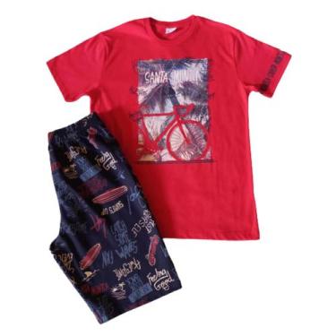 Imagem de Conjunto Infantil Masculino Camiseta Mc + Bermuda Fakini