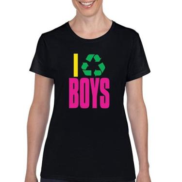 Imagem de I Recycle Camiseta masculina com estampa Puff Funny Dating App Humor Single Independent Heart Breaker Relationship Camiseta feminina, Preto, G