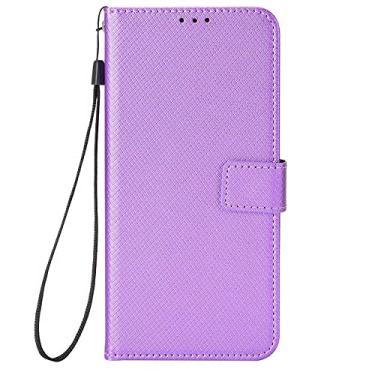 Imagem de Capa de couro adequada para Oukitel C35. Capa de design de carteira com suporte de suporte com slots de cartão roxa