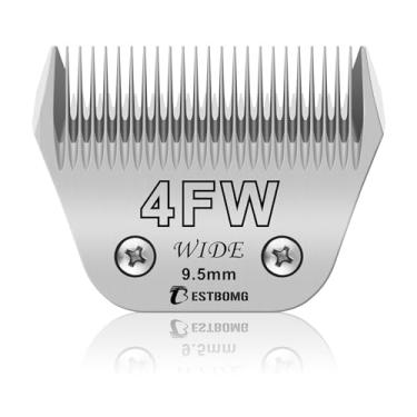 Imagem de BESTBOMG Lâminas removíveis para cães de estimação tamanho 4FW, comprimento de corte 3/8" (9,5 mm), compatível com Andis, Oster A5, Wahl km10 Clippers