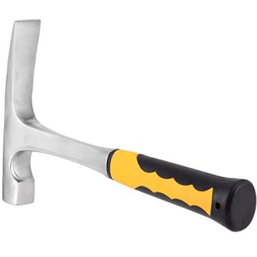 Imagem de ZEONHAK Martelo de picareta de rocha de 947 ml com alça deslizante, martelo de alvenaria totalmente forjado em aço com revestimento cromado, martelo geólogo com cabeça cega e cabo de redução de choque para mineração