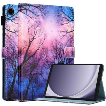 Imagem de Fancity Capa compatível com Samsung Galaxy Tab A9 8,7 polegadas 2023 (SM-X110/X115/X117), capa de couro PU com suporte para cartão TPU para tablet Galaxy Tab A9 22.1 cm 2023, Forest
