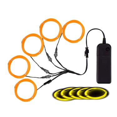 Imagem de MaxLax EL Wire Amarelo, fio neon redutor de ruído 5 em 1 metro, fio eletroluminescente para decoração de Halloween, festa de Natal, decoração DIY