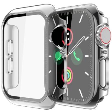 Imagem de Capa rígida compatível com Apple Watch Series SE 6 5 4 iWatch Series 3 2 1 44 mm [proteção total], protetor de tela integrado [sensível ao toque] Capa protetora fina de 44 mm, transparente