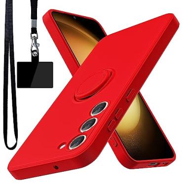 Imagem de YSLBWLE Capa para Samsung Galaxy S23 5G, suporte de anel giratório de 360° integrado | forro de microfibra macio antiarranhões | suporte para carro | capa de telefone Galaxy S23 5G para meninas