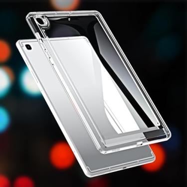 Imagem de GANGANPRO Capa fina e leve para tablet Samsung Galaxy Tab A7 2020 T500/T505 geração, capa para tablet TPU transparente macia à prova de choque de 21 cm - transparente