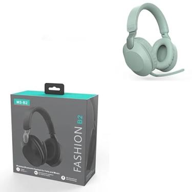 Imagem de Waillynice Os novos fones de ouvido MS-B2 sem fio Bluetooth 5.1 podem ser girados e dobrados com cancelamento de ruído, microfone baixo, música, jogos, fone de ouvido (verde com caixa)