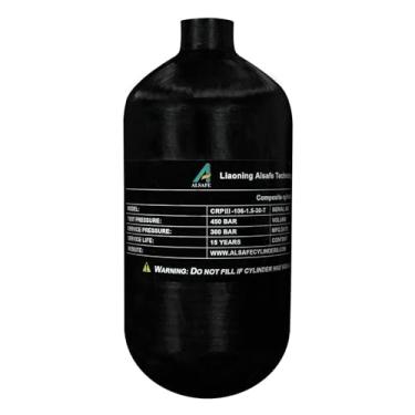 Imagem de TUXING Tanque de ar PCP 4500Psi 1,5L 91Cu em cilindro de tanque HPA de fibra de carbono, caça de paintball para rifle de ar PCP Daystate e rosca FX M18 * 1,5