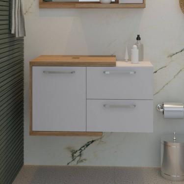 Imagem de Armário Gabinete Nexus 83P Contemporâneo Lâmina Mel/Branco Chess