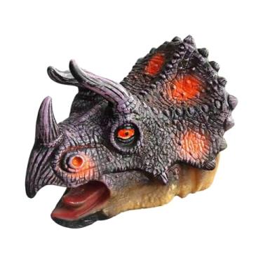 Imagem de Generic Fantoches de Mão de Dinossauro, Brinquedos de Animais para Crianças, Presentes Divertidos, Triceratops Cinza