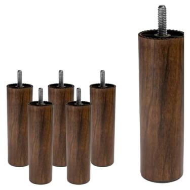 Imagem de Kit 6 Pés Fixos Para Cama Box ou Baú Casal Amadeirado