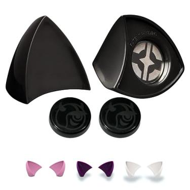 Imagem de Helmet Flair Orelhas de gato pretas MagNeatOhz para capacete | Feito nos EUA | Orelhas de gatinho magnéticas e intercambiáveis para capacetes de motocicleta, bicicleta e esqui - Par