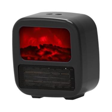 Imagem de Generic Aquecedor portátil aquecedor de ambiente efeito de fogo mudo rápido mini aquecedor de ambiente aquecedor de mesa para quarto mesa interna apartamento