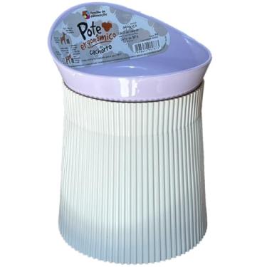 Imagem de Comedouro Elevado Alto Postura Pet 500ml Cães Cachorro Gato Família de Estimação (Lilás)