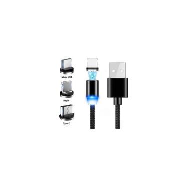 Imagem de Cabo Carregador Magnético 3 Em 1 V8 Type C Android Ou Lightning - Elet