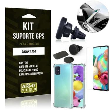 Imagem de Kit Suporte Veicular Magnético Galaxy A51 Suporte +Capinha Anti Impact
