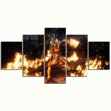 Imagem de Quadros Decorativos 5 Peças Mortal Kombat Scorpions Chamas - KYME