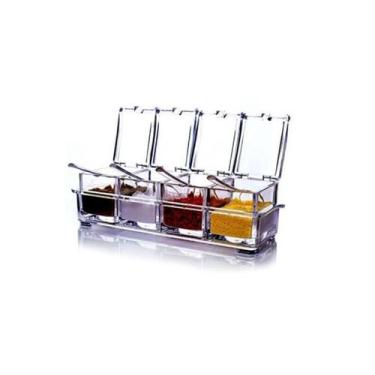 Imagem de Kit Porta Condimentos Temperos Acrílico Crystal - Bc Bora Colega Shop