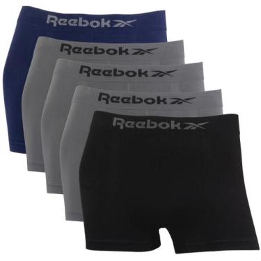 Imagem de Kit 5 Cuecas Masculina Boxer Reebok Premium Elastano Lisa, 1azul, 3cin