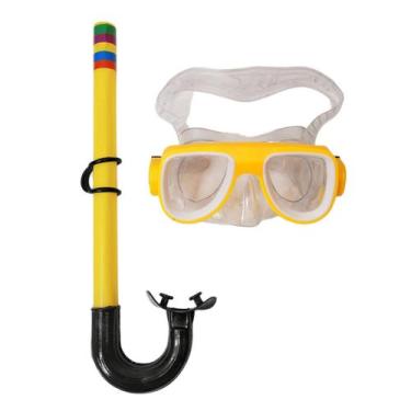 Imagem de Kit Mergulho Básico Infantil Com Snorkel E Óculos Com Excelente Vedaçã