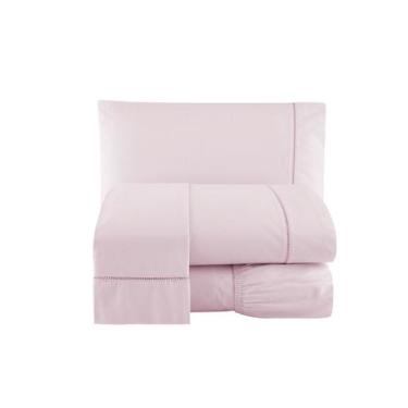 Imagem de Jogo De Lençol King Size 3 Peças Percal 600 Fios Rose - Armazém do Enx