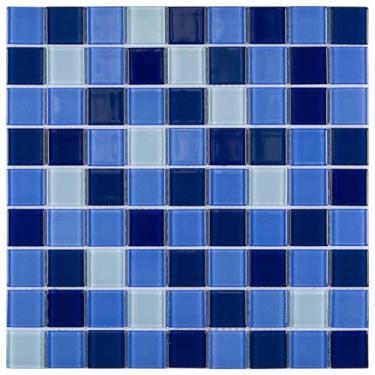 Imagem de PASTILHA DE VIDRO MIX6 - MISC. BLUE WHITE 29,2x29,2cm - Glass Mosaic