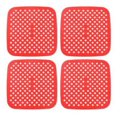 Imagem de Kit 4 Tapetes Airfyer Protetor Silicone Antiaderente 18cm - CLASS HOME