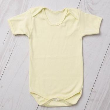 Imagem de Body bebê suedine manga curta 100% algodão - LETICIA CAT, Amarelo bb, 