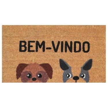 Imagem de Capacho Fibra de Coco - Divertido Retangular - 60cm x 33cm - Cachorros